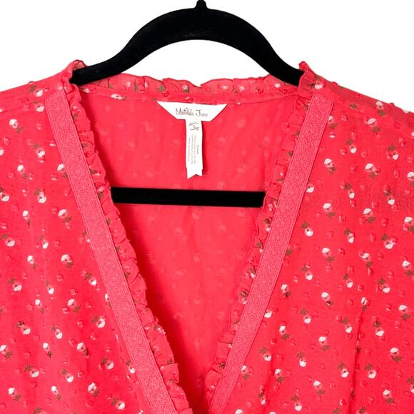 MATILDA JANE Women's Must Be Love Blouse Coral-Red Sz L - Picture 5 of 9